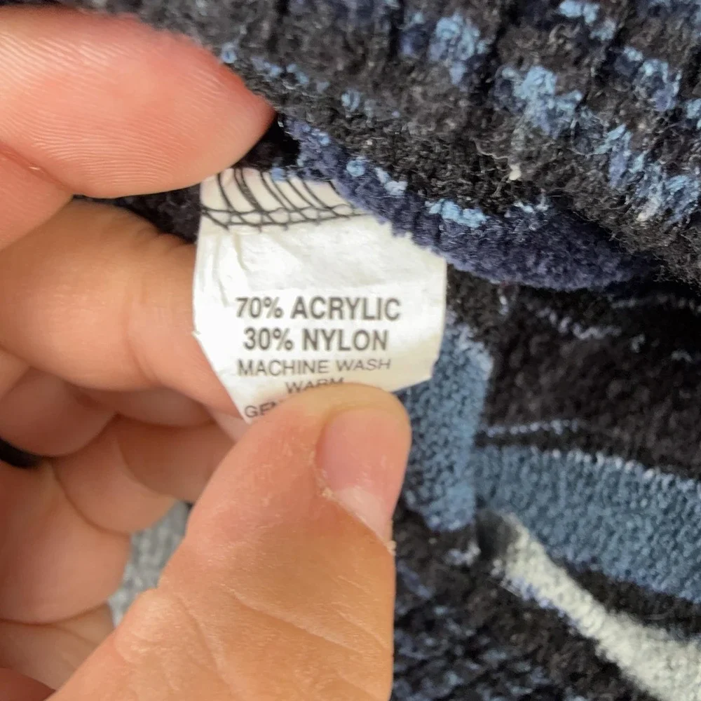 VTG Protege Collection Sweater Mens 2XL Blue Geometric Knit Crewneck USA